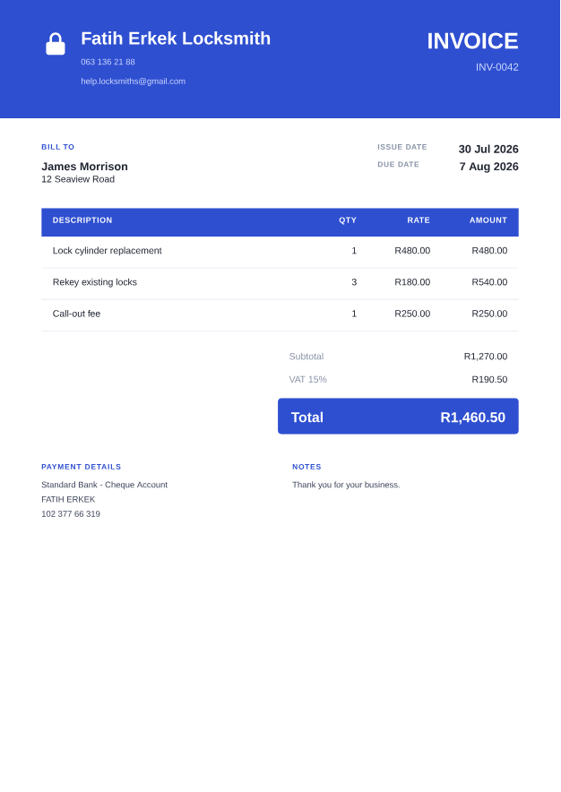 Bold invoice template